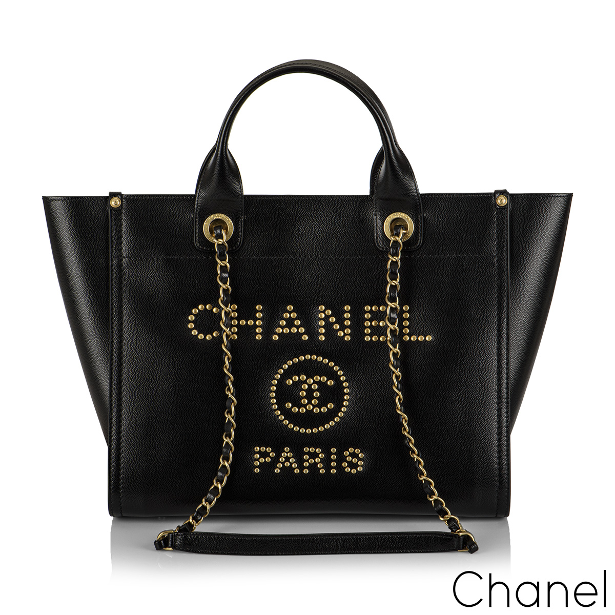 Chanel Tan And Grey Raffia Large Deauville Logo Shopping Tote Silver  Hardware, 2019 Available For Immediate Sale At Sotheby's